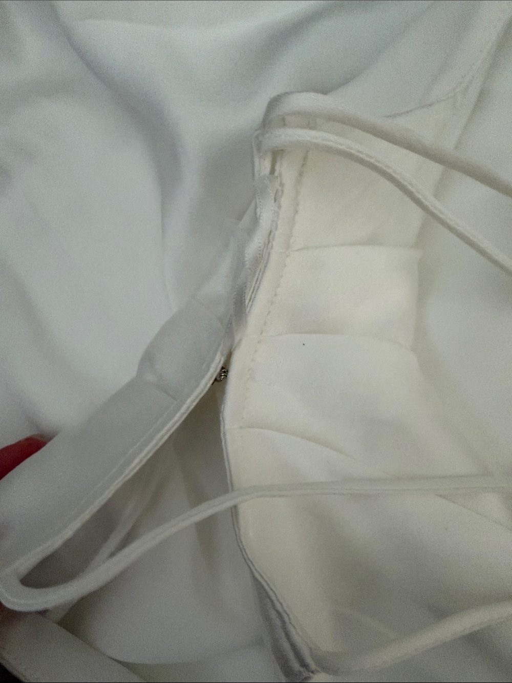 Misha Genesis Satin Top in Ivory White Halter Crop Top Side Tie Size S - Picture 8 of 10